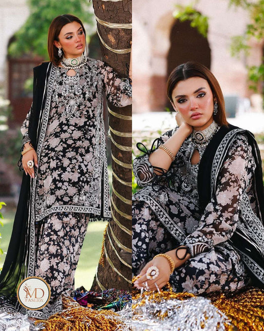 Charisma Chiffon Embroidered Printed dress