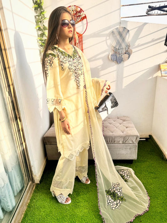 Shaded Drop Stitched Lawn Outfit By Flashious