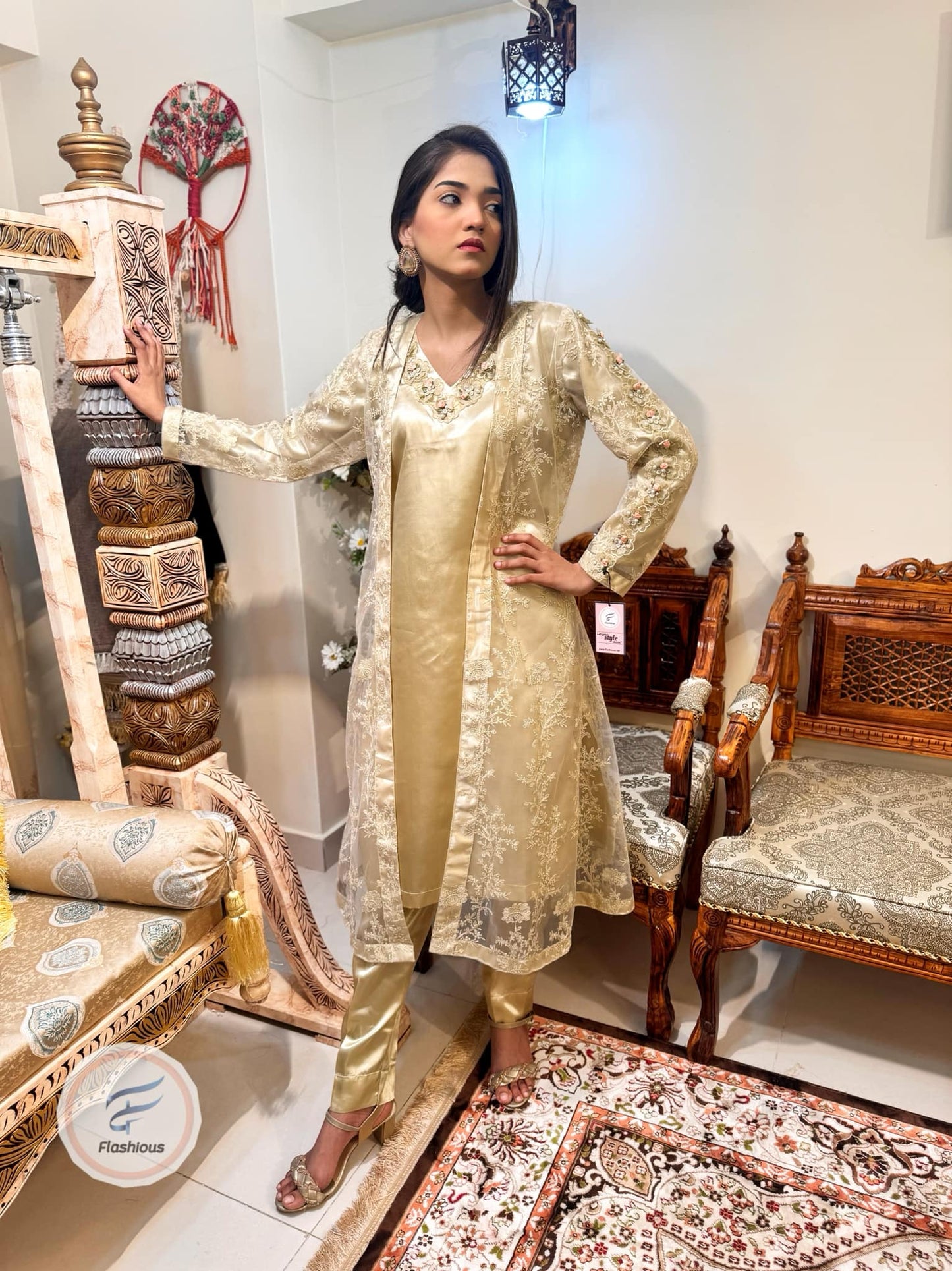 GOLD GOWN 3-Piece Ready To Wear Dress