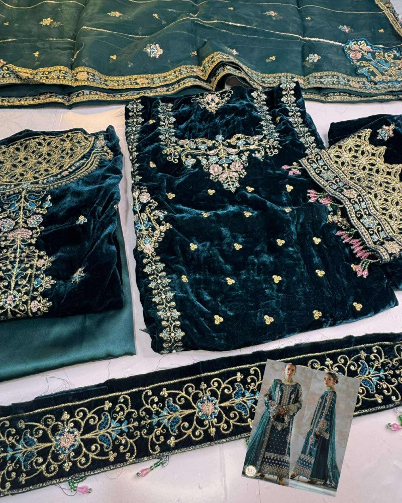 Eman Adeel Embriodered Velvet Premium Quality 11000 MicroM