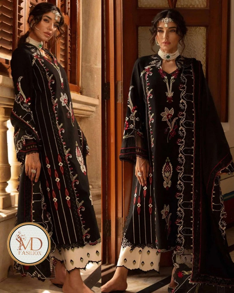 Crimson Embroidered Lawn D-4A Meenakari