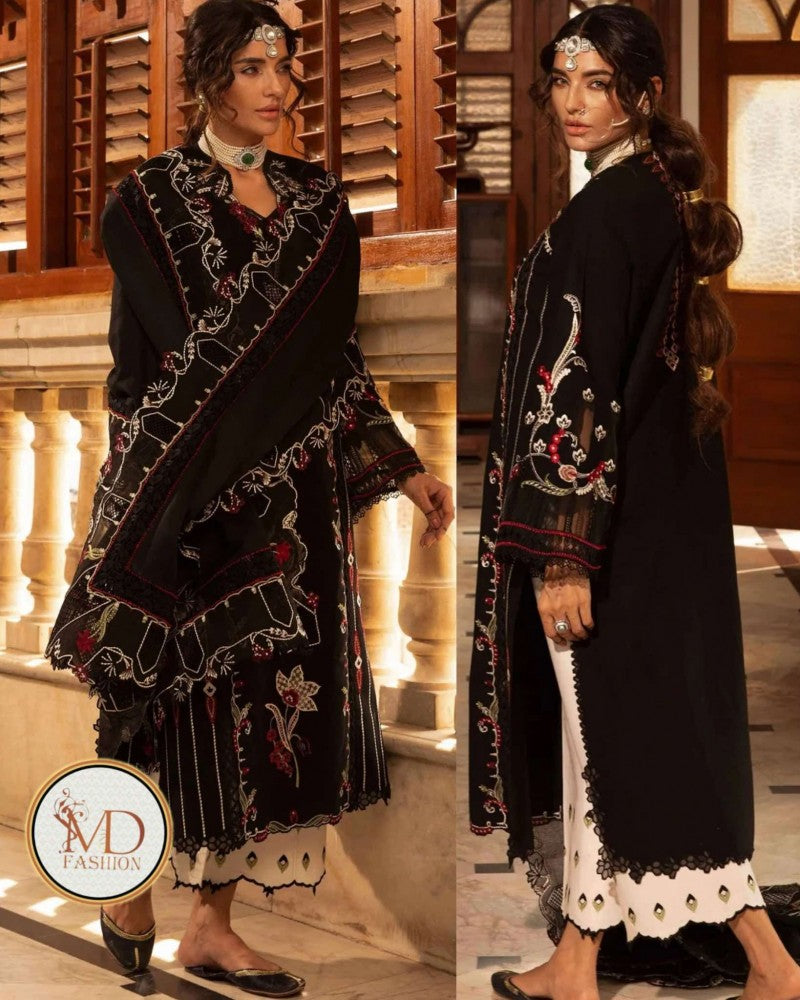 Crimson Embroidered Lawn D-4A Meenakari