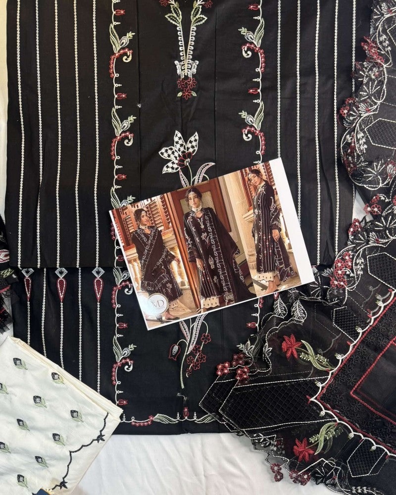 Crimson Embroidered Lawn D-4A Meenakari