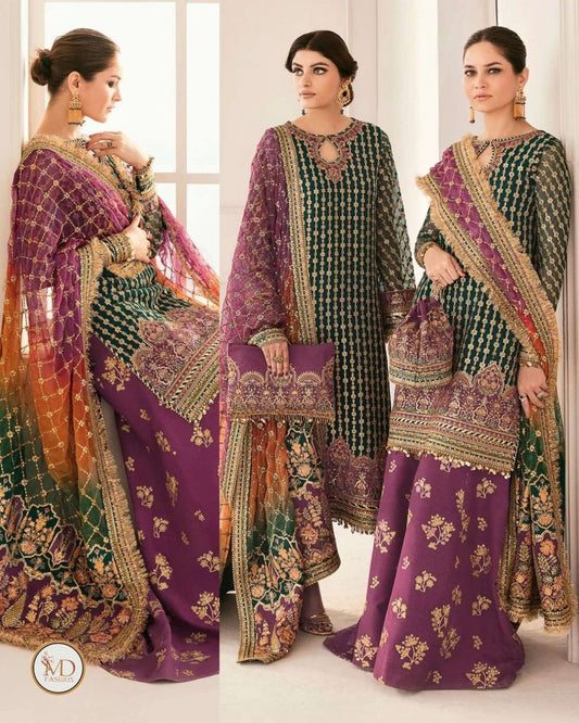 Baroque Multicoloured Embroidered Dress