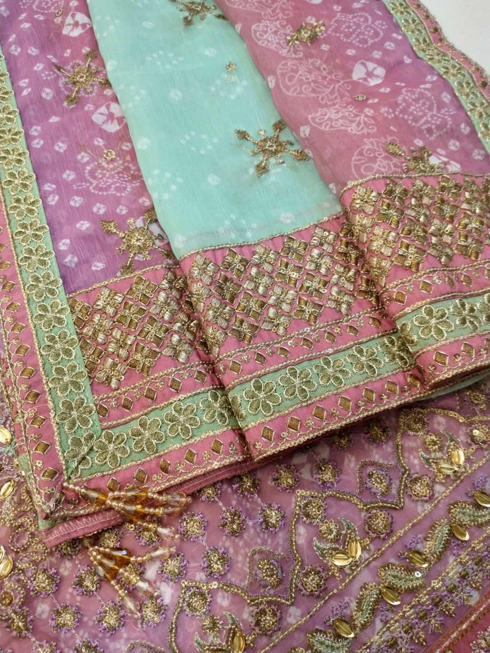 Baroque Chantelle Ombre Chiffon Embroidered Dress