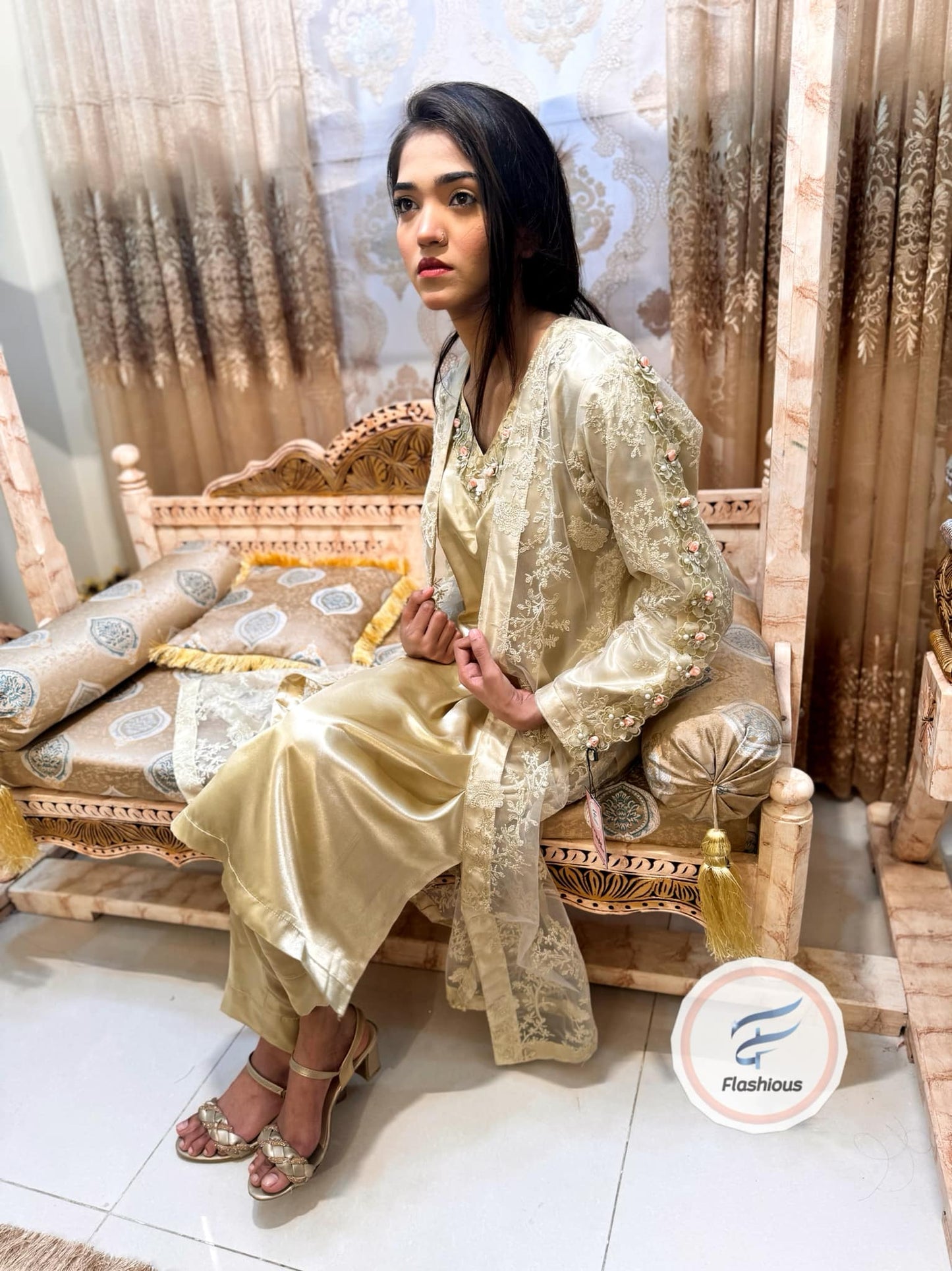 GOLD GOWN 3-Piece Ready To Wear Dress