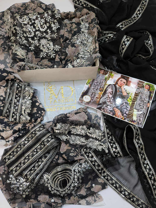 Charisma Chiffon Embroidered Printed dress