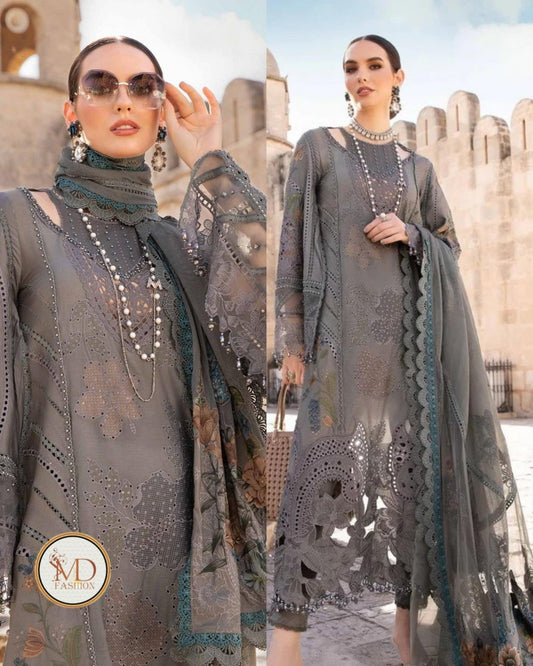 Maria B Luxurious Lacer Work Coffee Dress