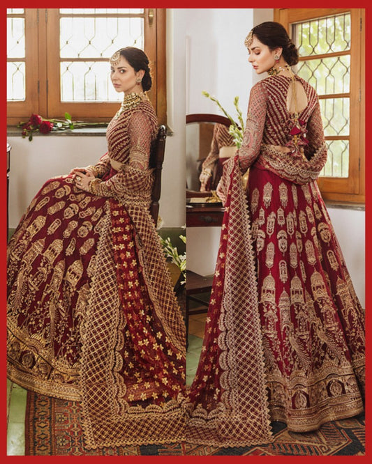 Afrozeh Khastegari REDISH MAROON Exclusive Dress