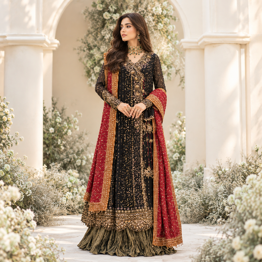 AIK ATELIER Luxury Chiffon With chunri duppata