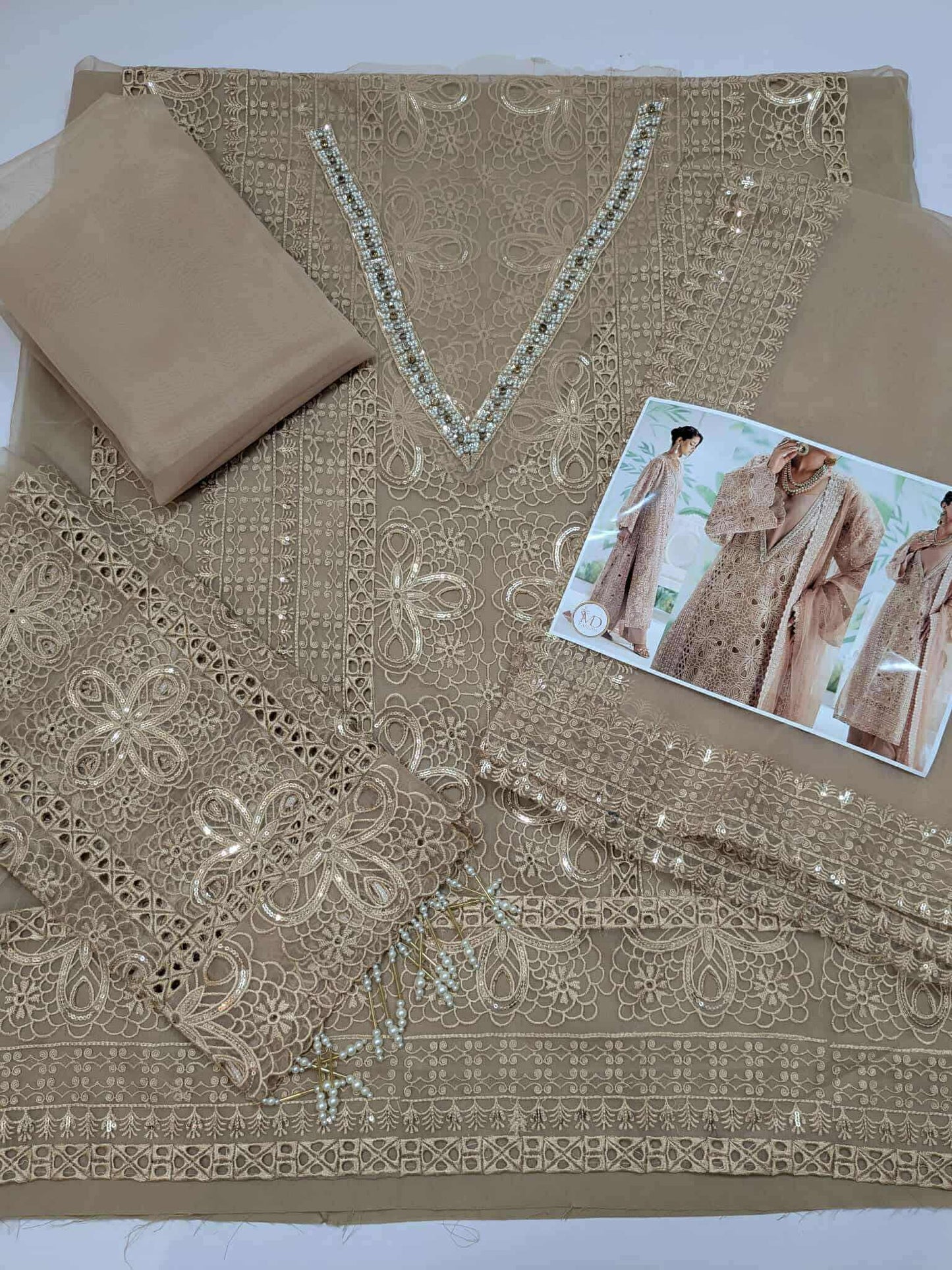 Maryum N Maria Laser Work Detailed Embroidered Dress