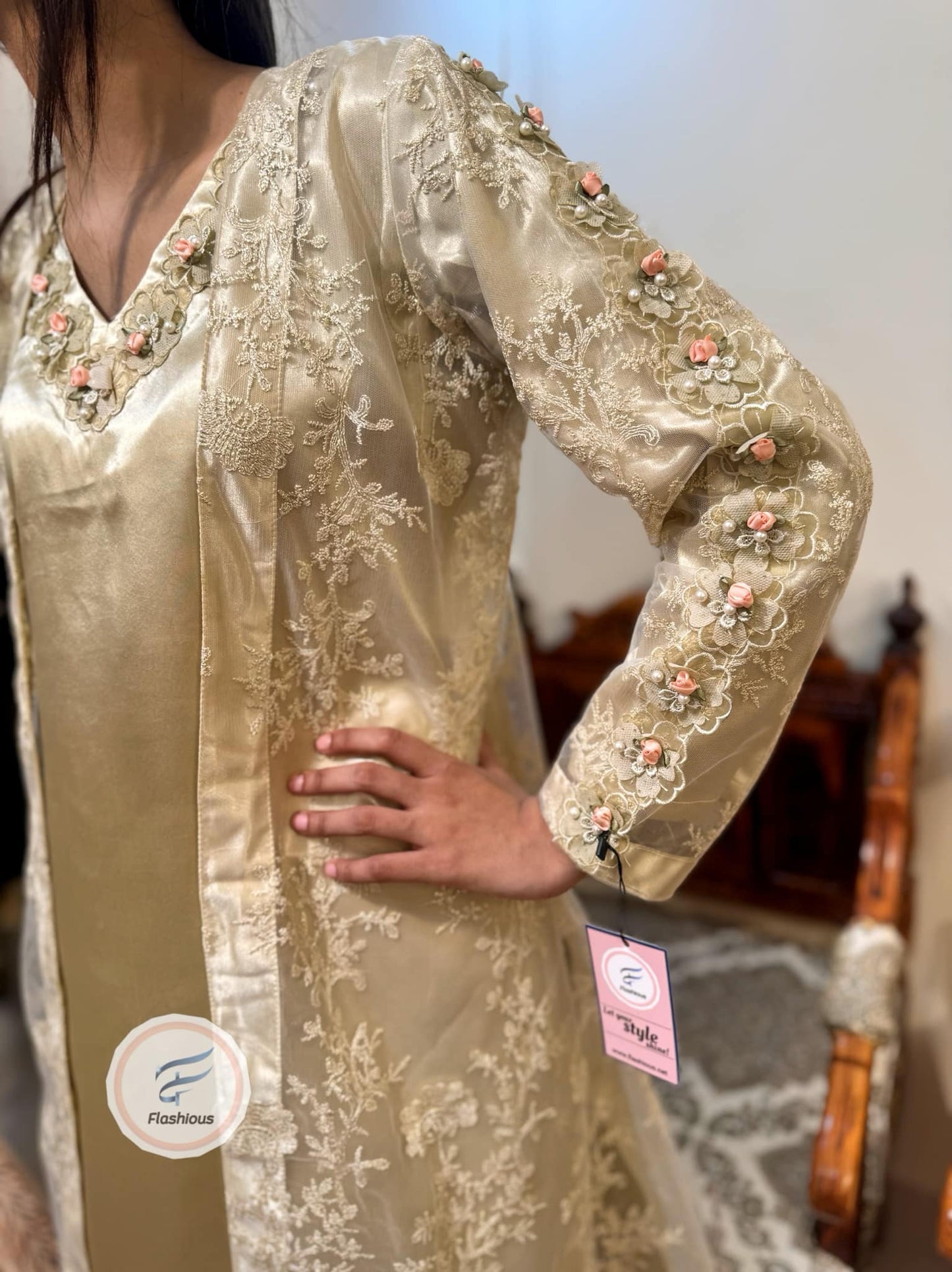 GOLD GOWN 3-Piece Ready To Wear Dress