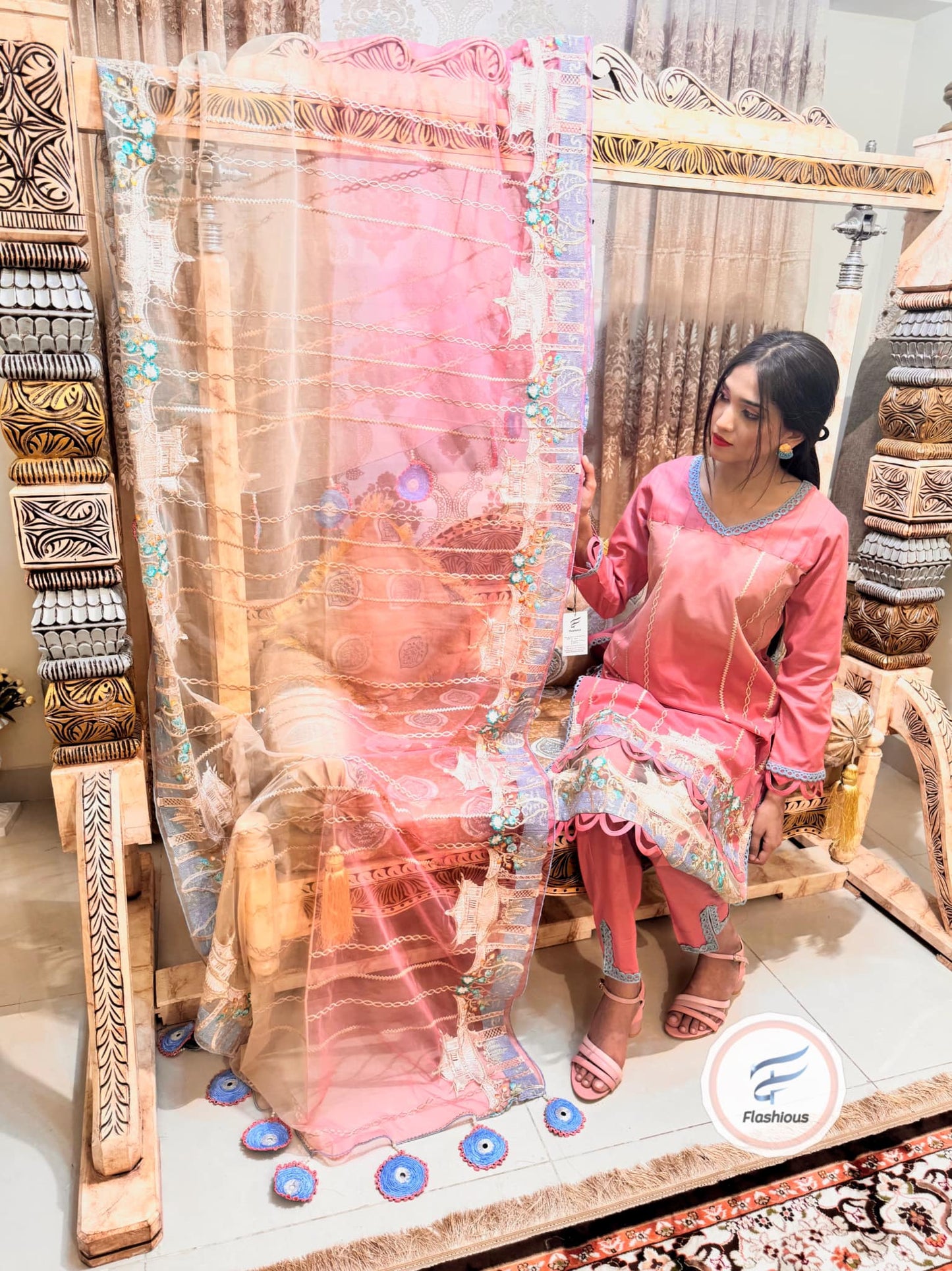 Tea Crystals 3 Piece Complete Stitched Dress