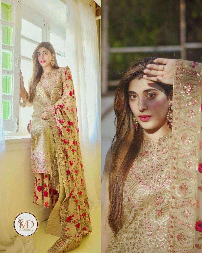 Urwa Wear Semi Formal Digital Printed Embroidered