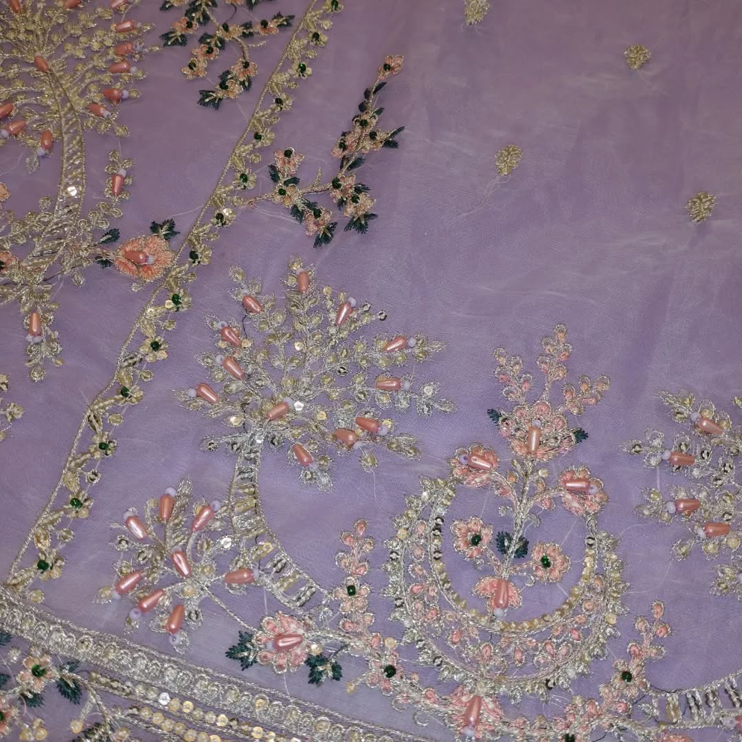 MARIA B LILAC HANDWORK CUTWORK 3PC