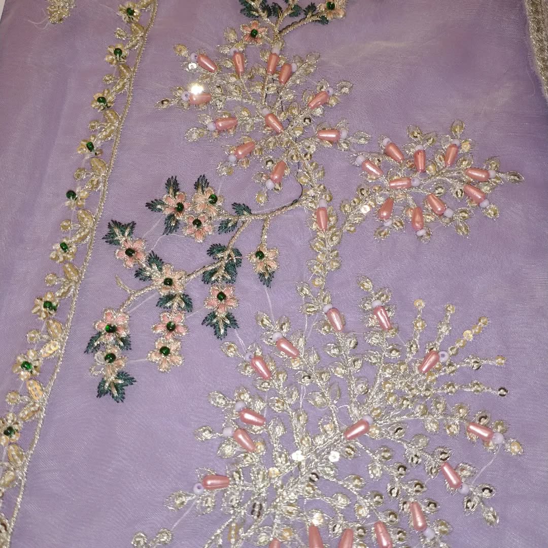 MARIA B LILAC HANDWORK CUTWORK 3PC