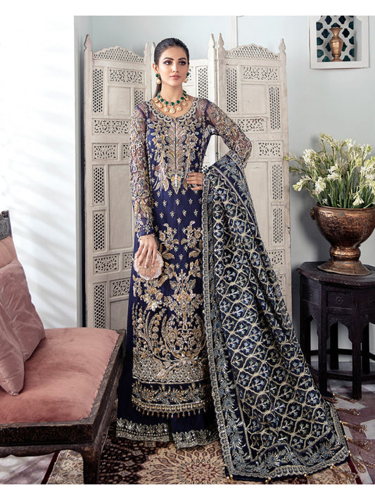 Gulaal QAYINAAT Blue Party Wear Dress
