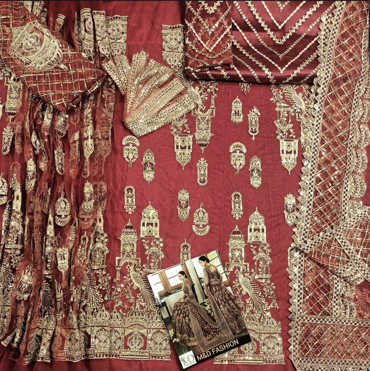 Afrozeh Khastegari REDISH MAROON Exclusive Dress