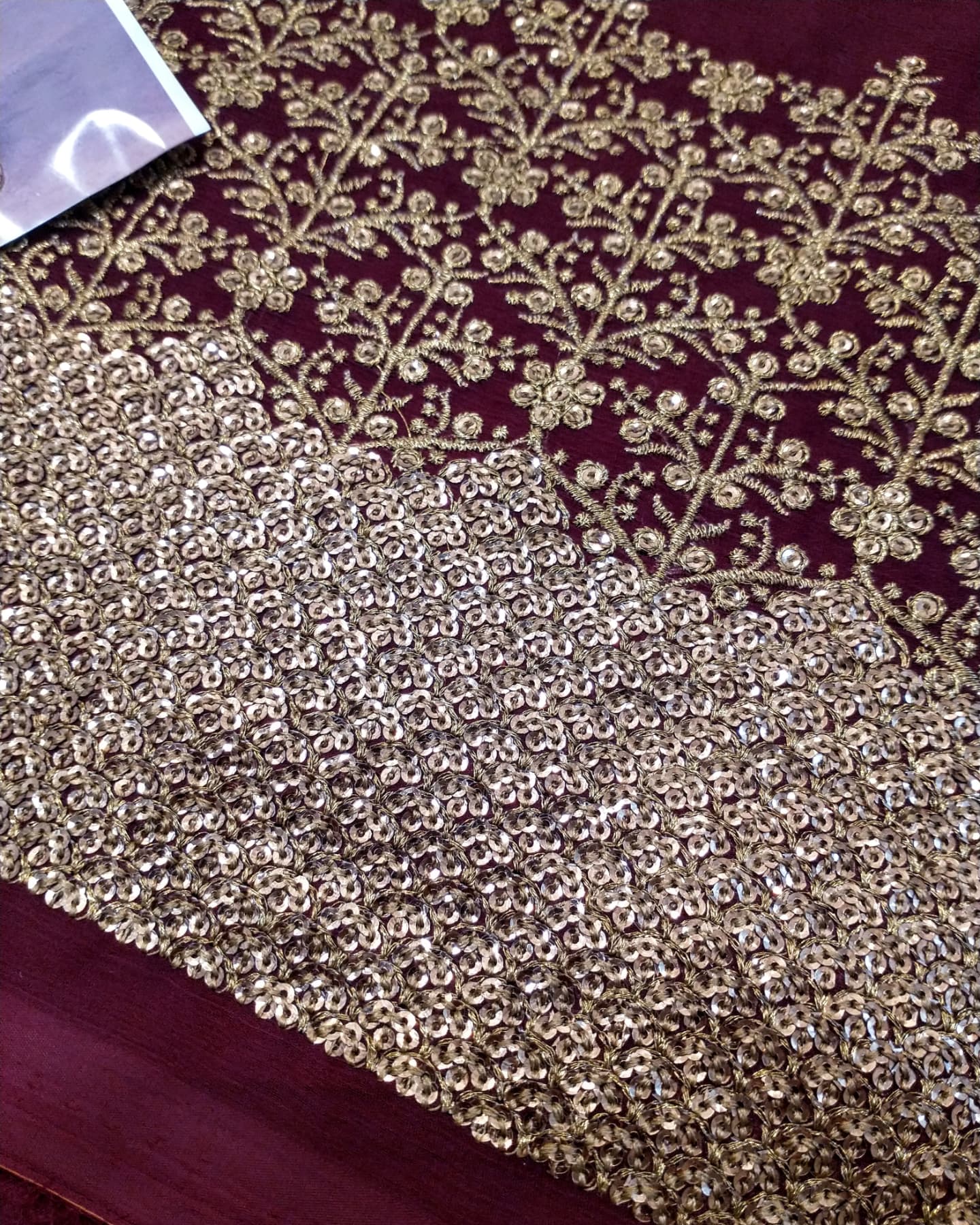 ASIM JOFA BURGUNDY CHIFFON EMBROIDERED 3PC