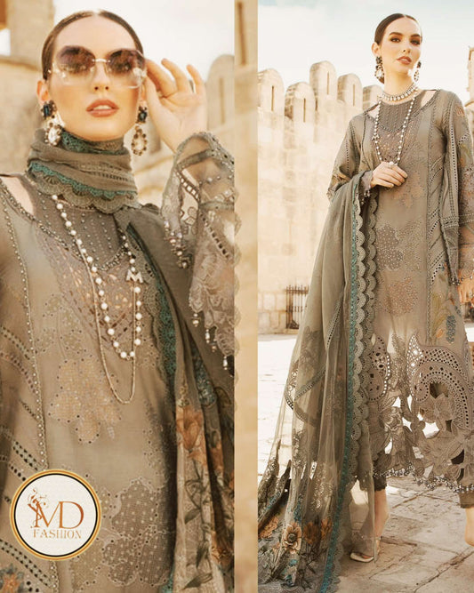 Maria b Luxurious Lawn Almond Brown shade