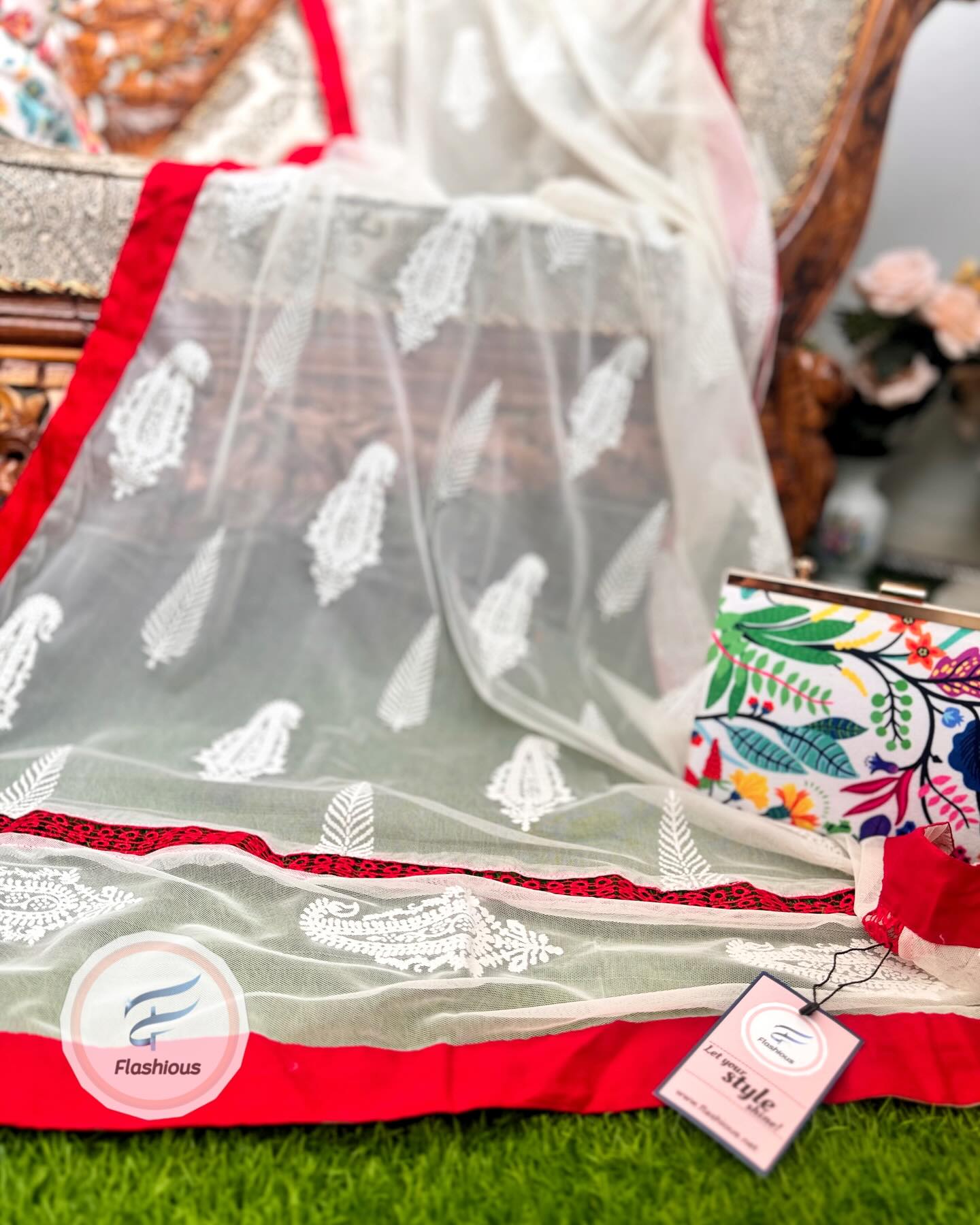 Daisy Red Stitched Lawn Printed Dress