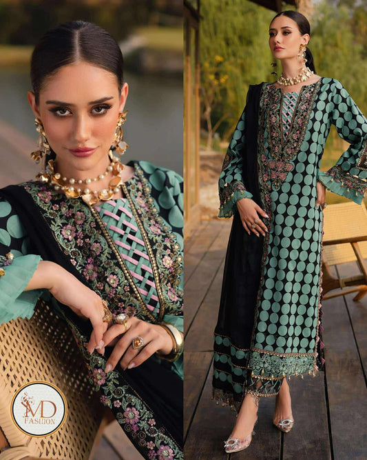 Charizma Lawn Embriodered with chifon ready duppata