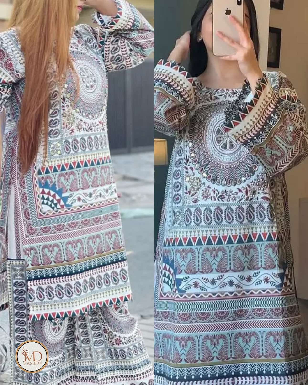 Lulusar Digital Printed SILK white