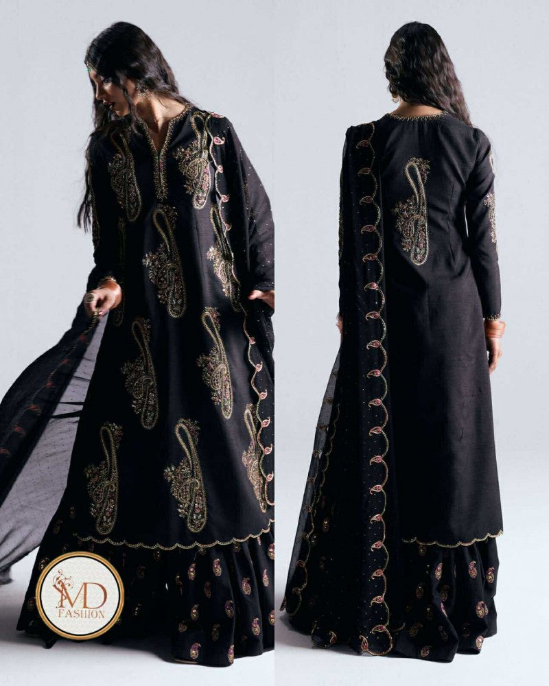 Zara Shahjahan LAIL EMBROIDERED SILK DRESS