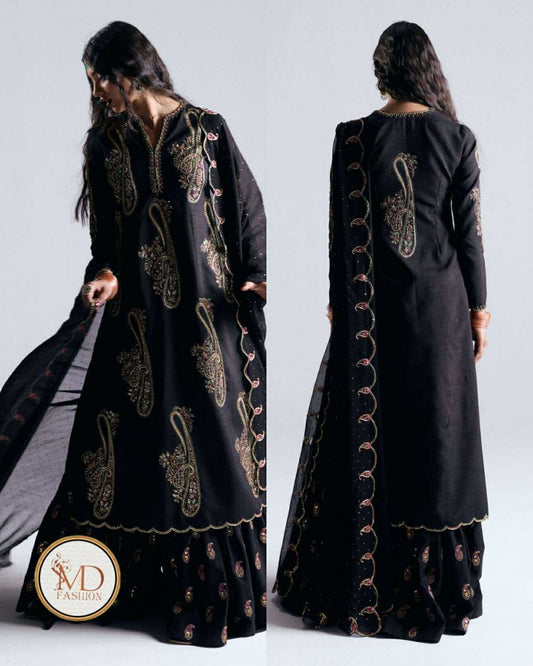 Zara Shahjahan LAIL EMBROIDERED SILK DRESS