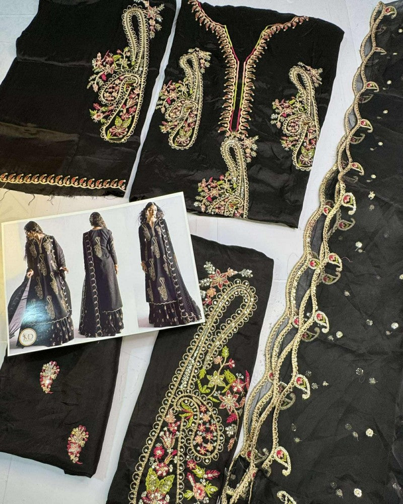 Zara Shahjahan LAIL EMBROIDERED SILK DRESS