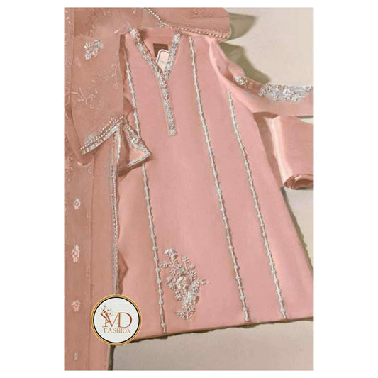 Aghanoor soft shade Handwork embriodered dress