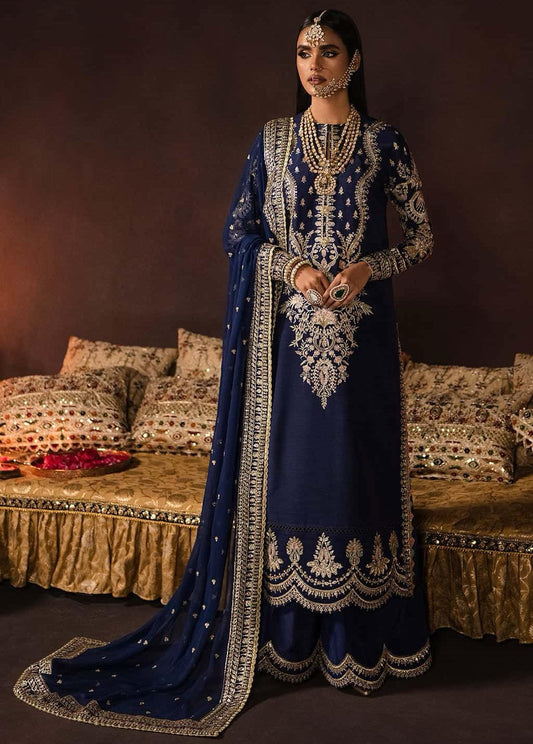 AFROZEH DIVANI MAYA BLUE LUXURIOUS VELVET