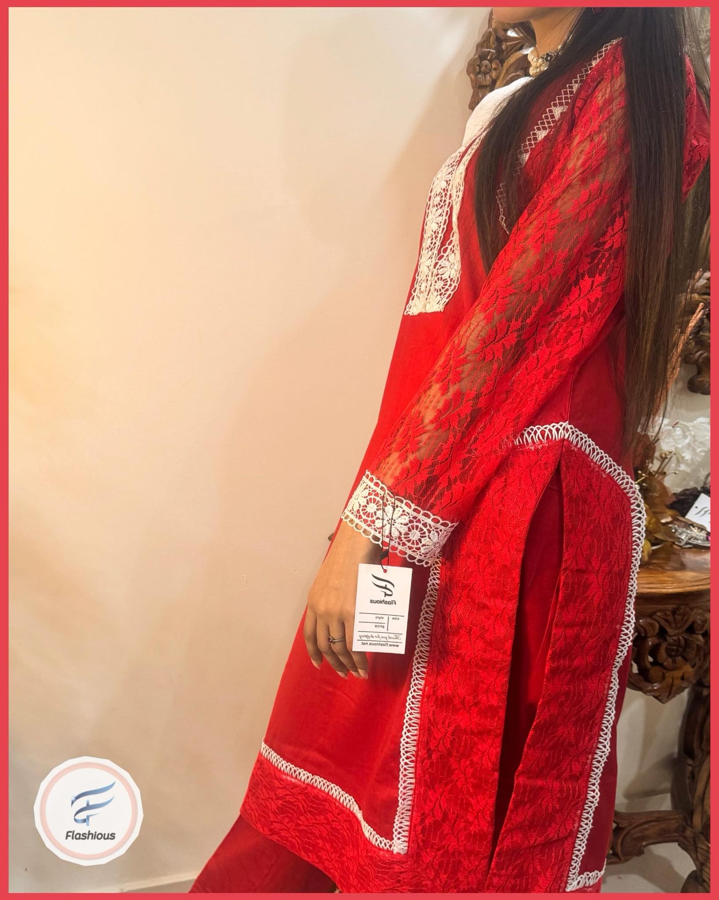 Red Glow 3 Piece Complete Stitched Dress