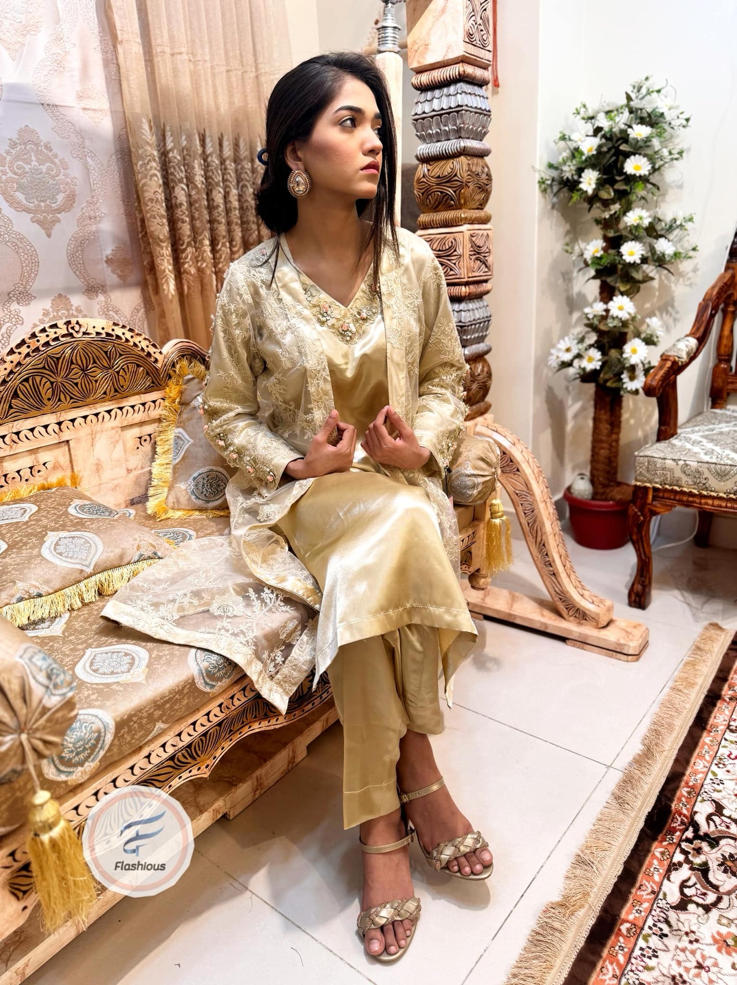 GOLD GOWN 3-Piece Ready To Wear Dress