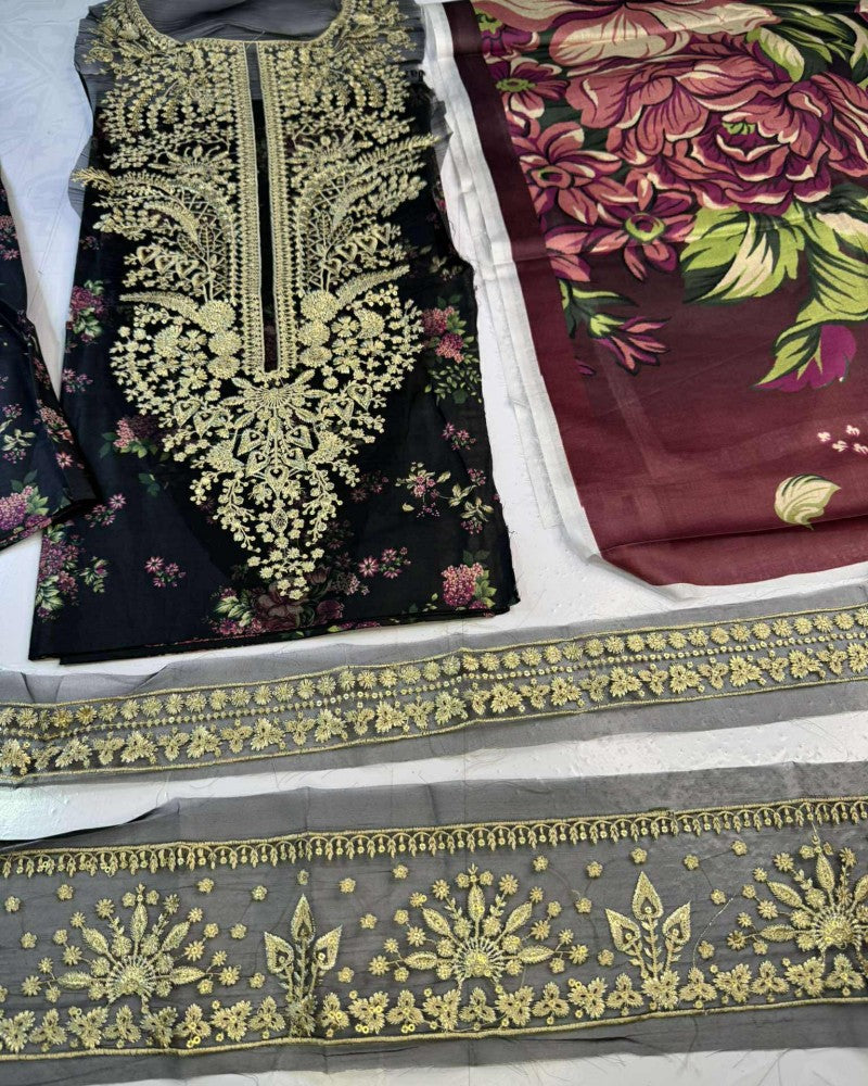 JAZMIN LAWN DIGITAL PRINT WITH EMBROIDERED