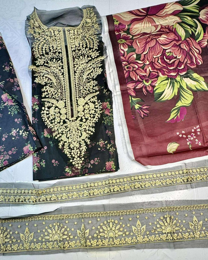 JAZMIN LAWN DIGITAL PRINT WITH EMBROIDERED