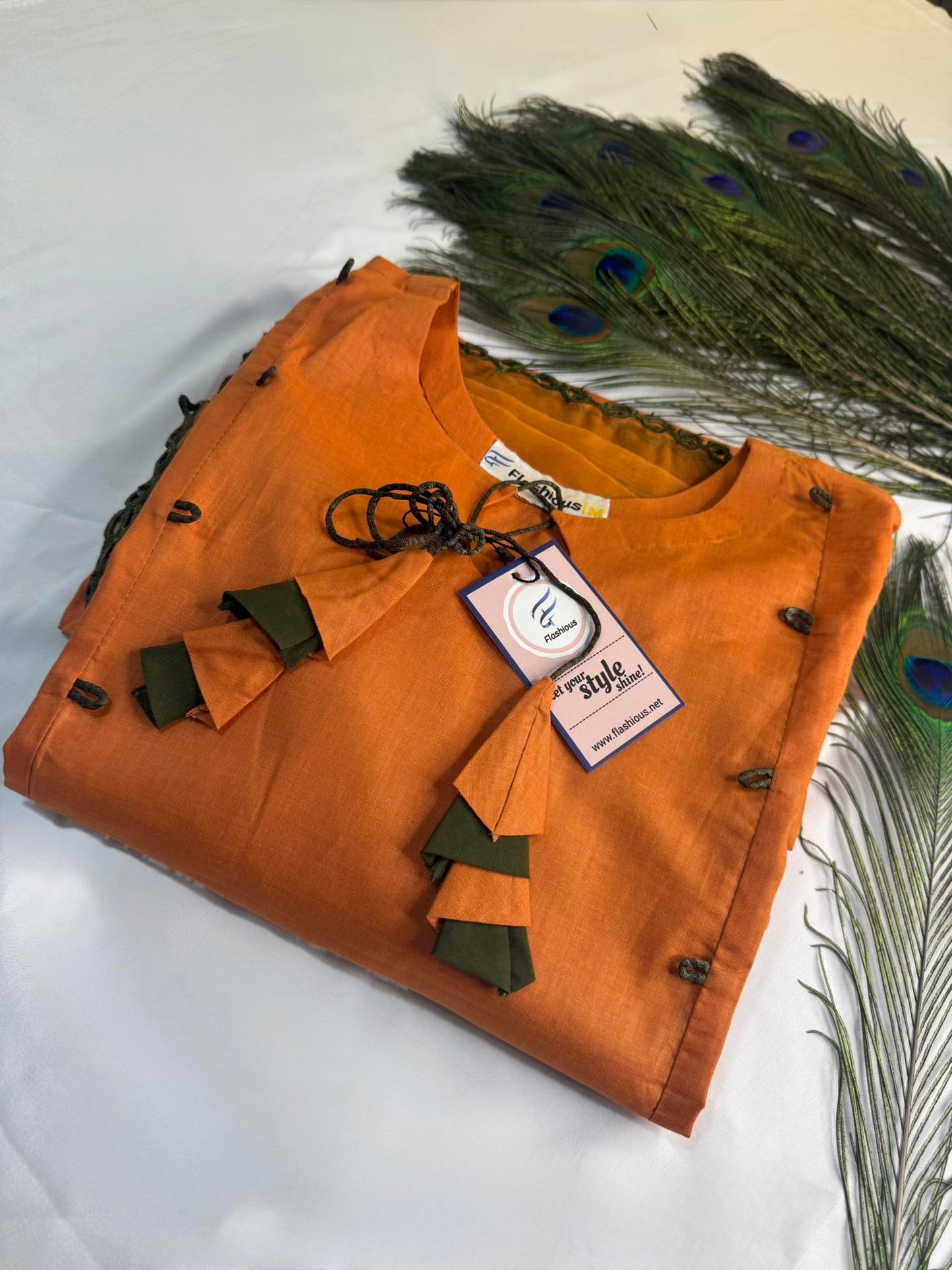 RUST GREEN STITCHED LAWN 3PCS