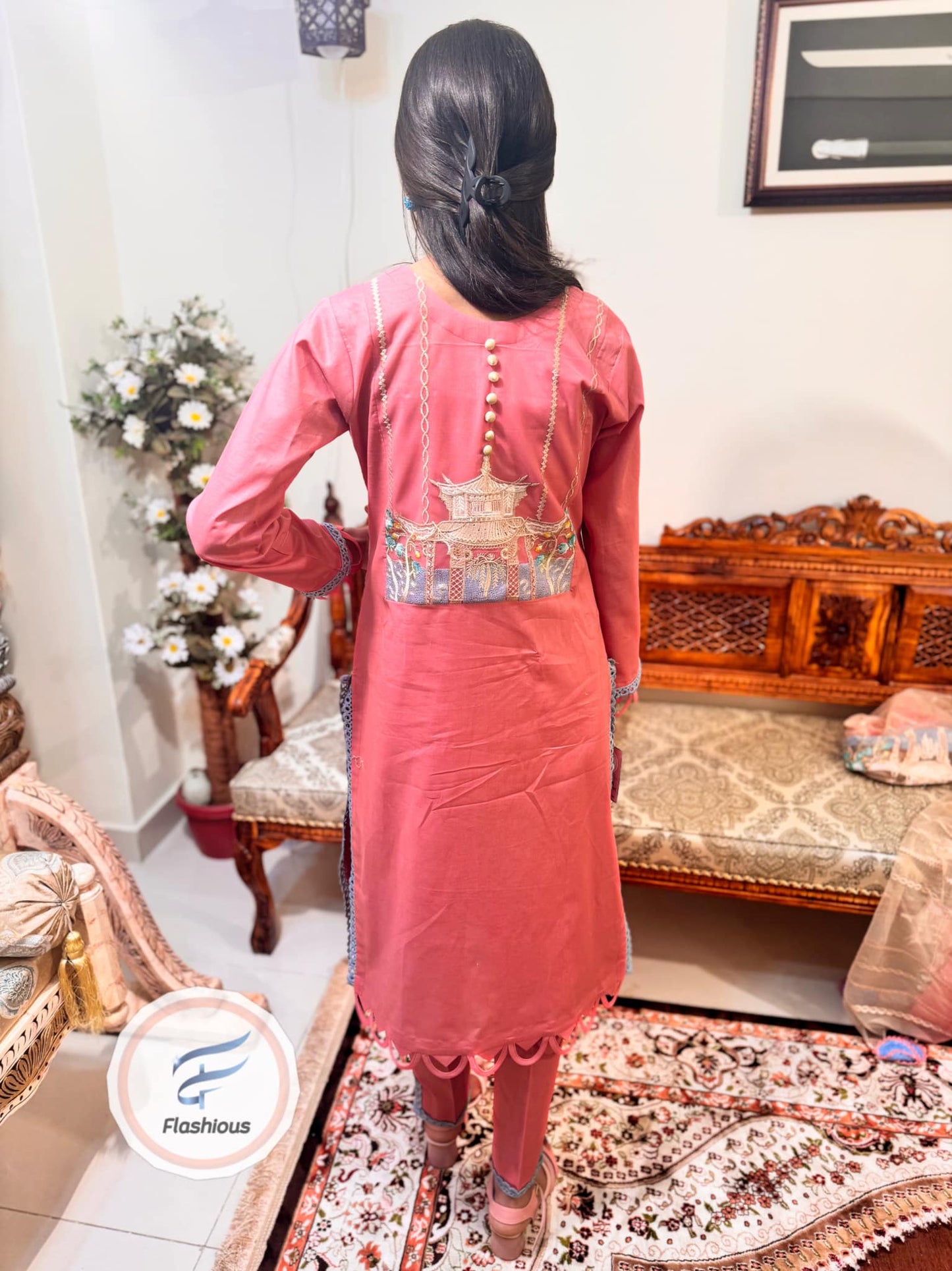 Tea Crystals 3 Piece Complete Stitched Dress