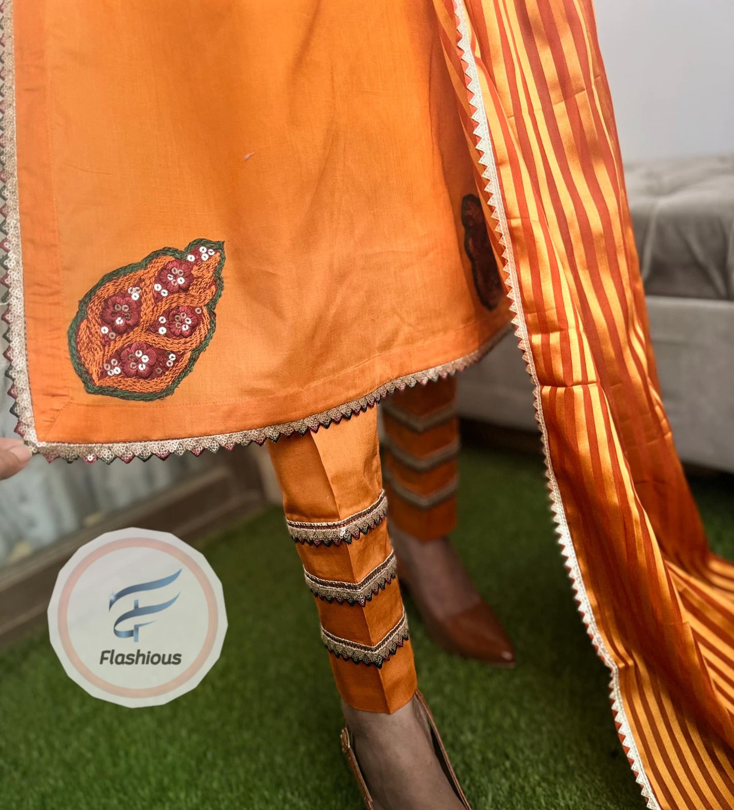 Mustard Vibes 3 Piece Complete Stitched SUIT