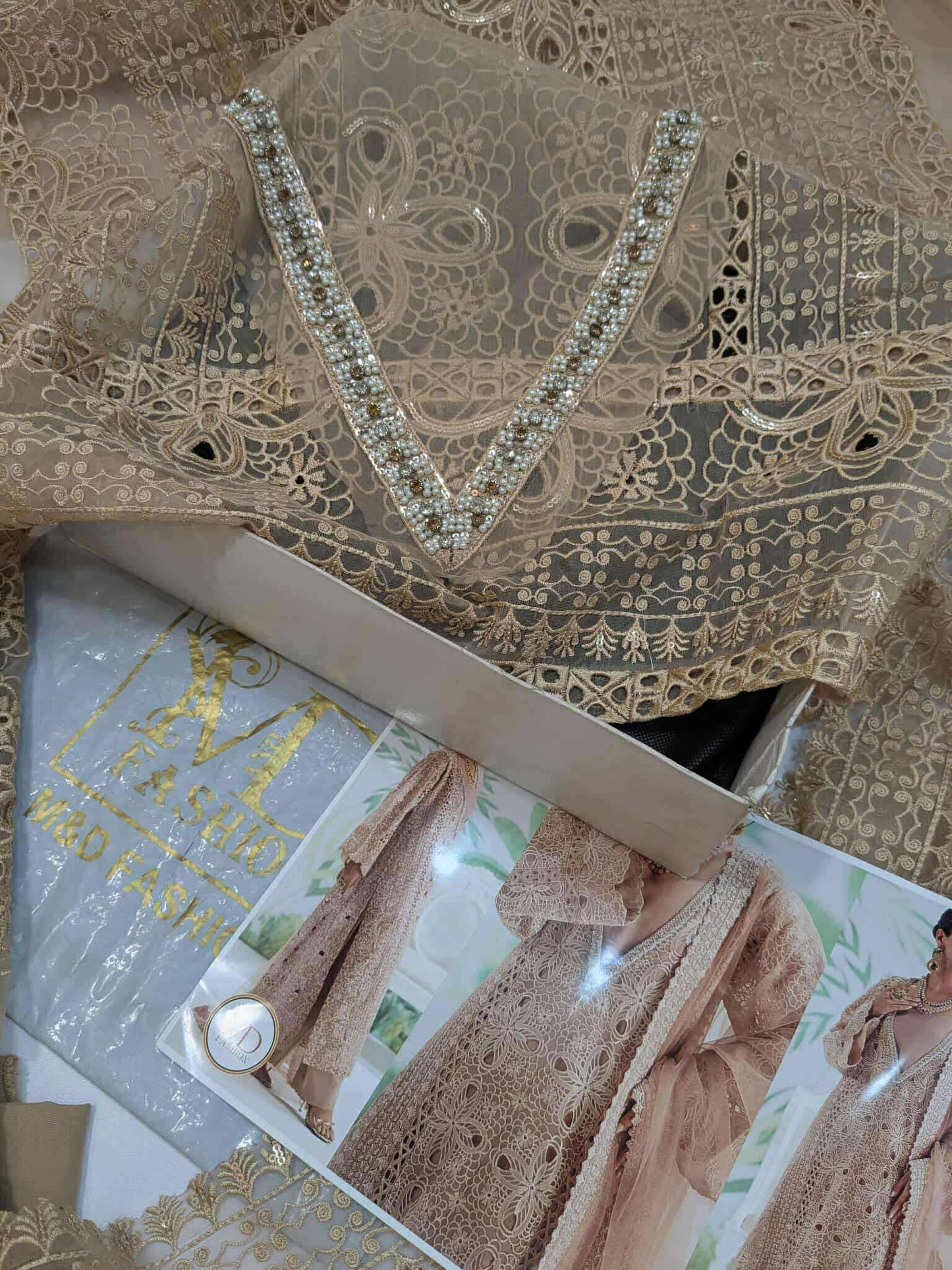 Maryum N Maria Laser Work Detailed Embroidered Dress