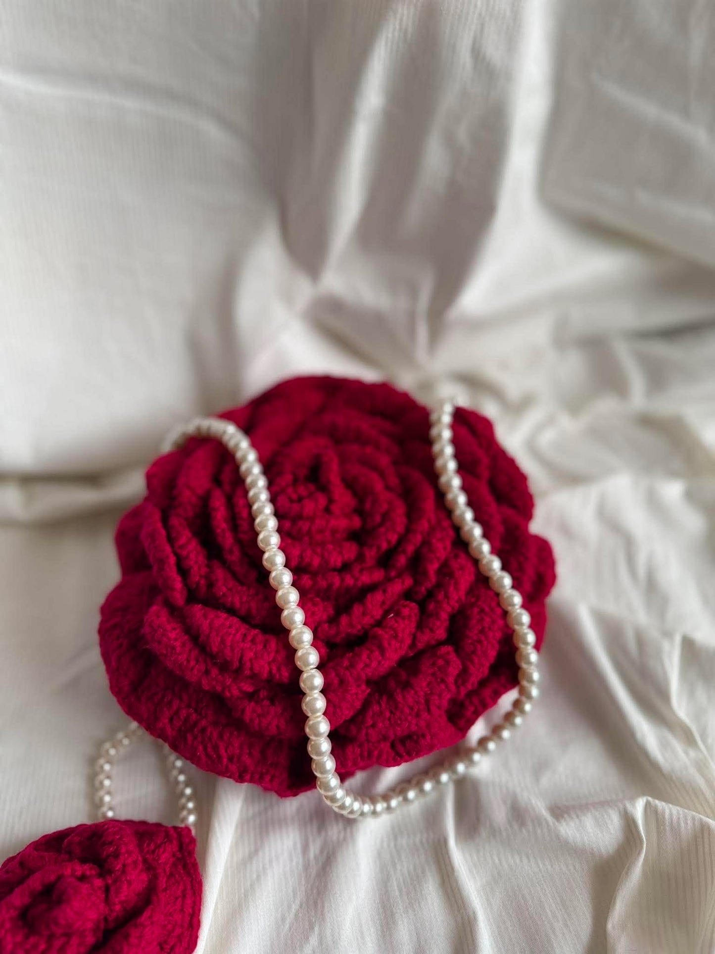 Crochet Handmade Rose Bag Set