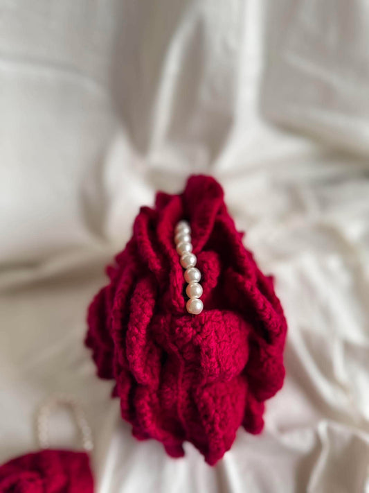 Crochet Handmade Rose Bag Set