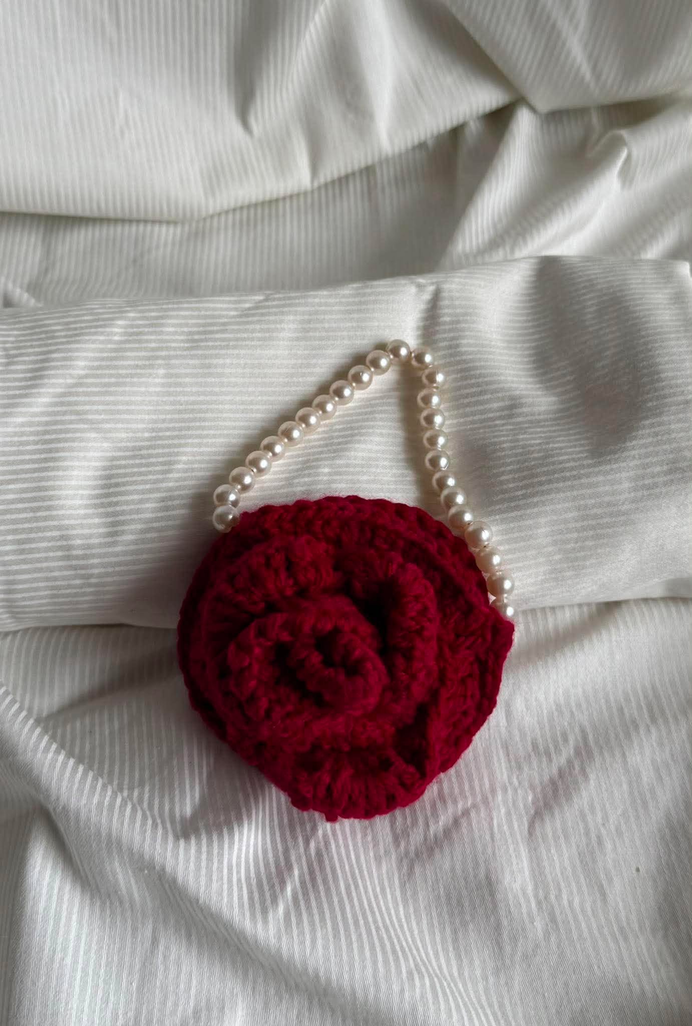 Crochet Handmade Rose Bag Set