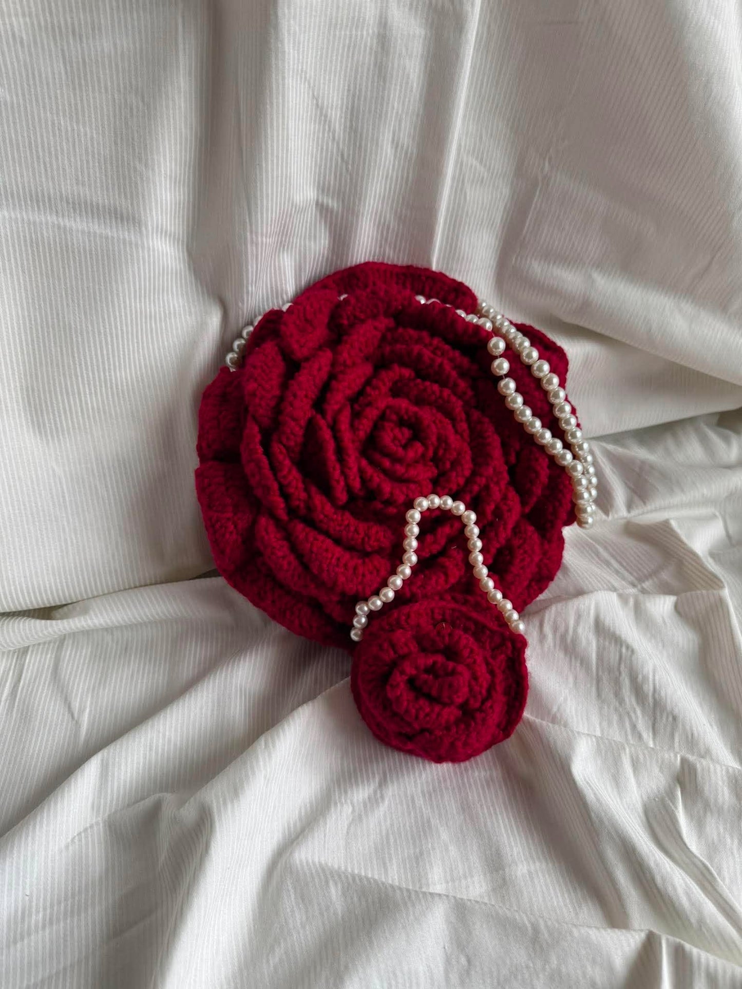 Crochet Handmade Rose Bag Set