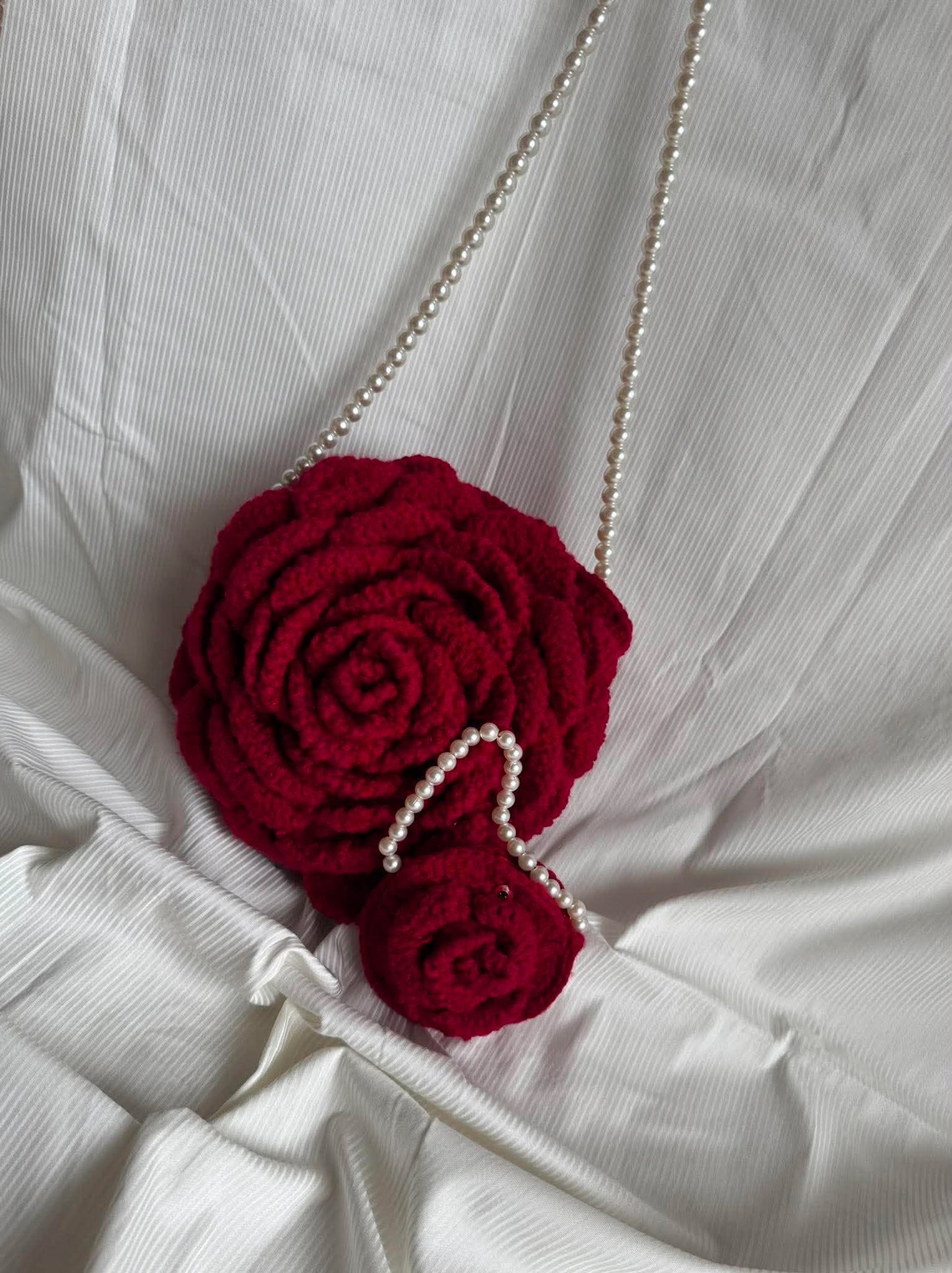 Crochet Handmade Rose Bag Set