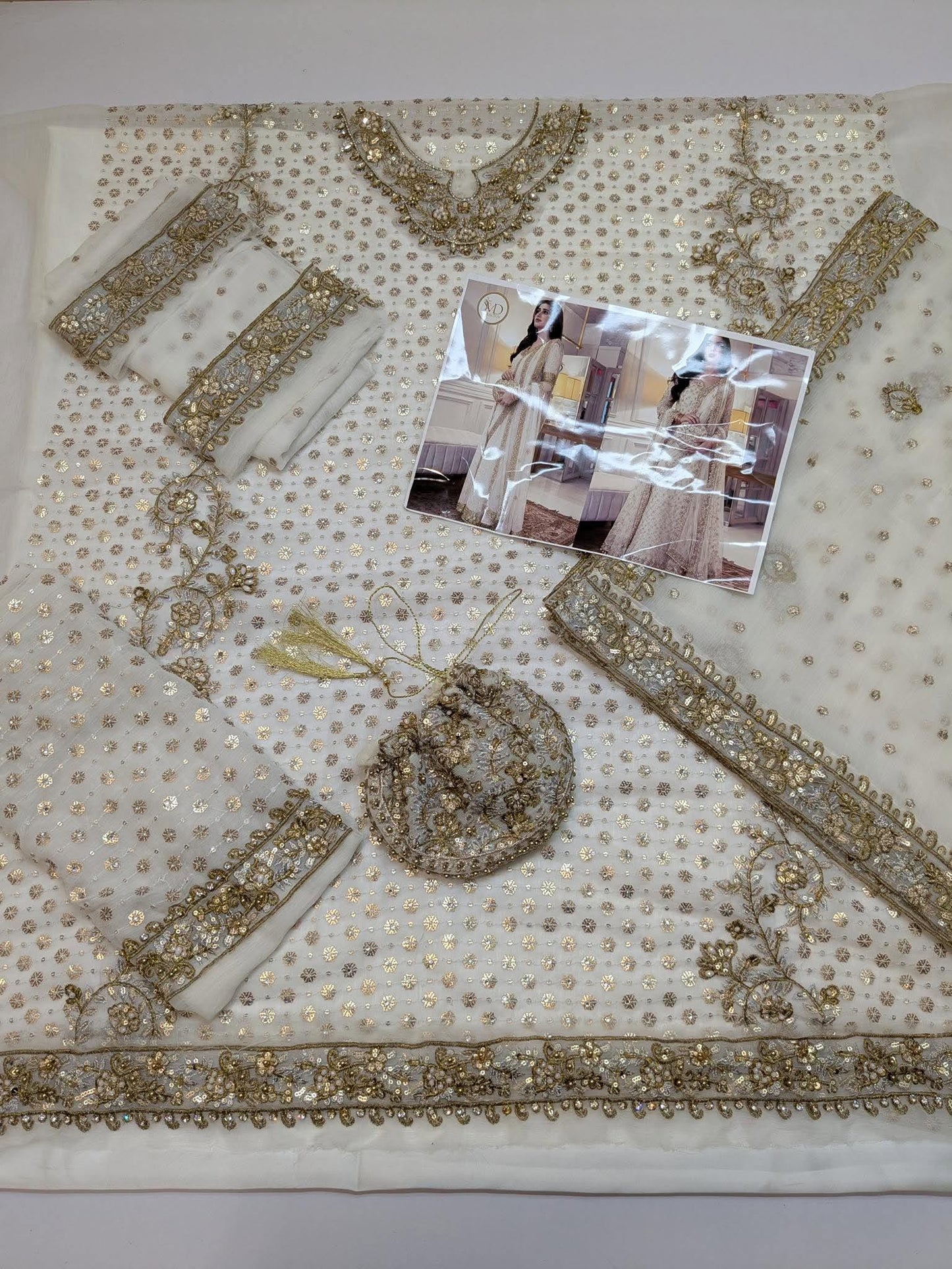 Haris Shakeel Inspired WHITE Bridal Chiffon