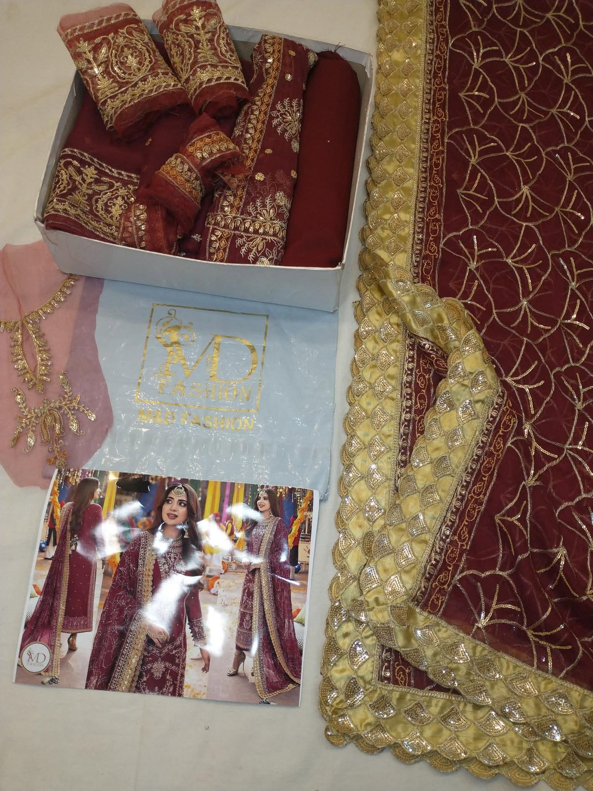 SABOOR MAROON CHIFFON LUXURIOUS FORMAL WEAR
