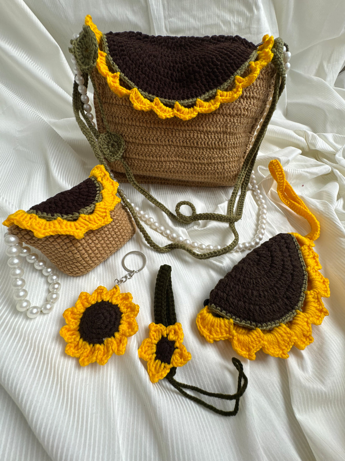Sunny Crochet Bag Set 5 Piece Handmade Collection