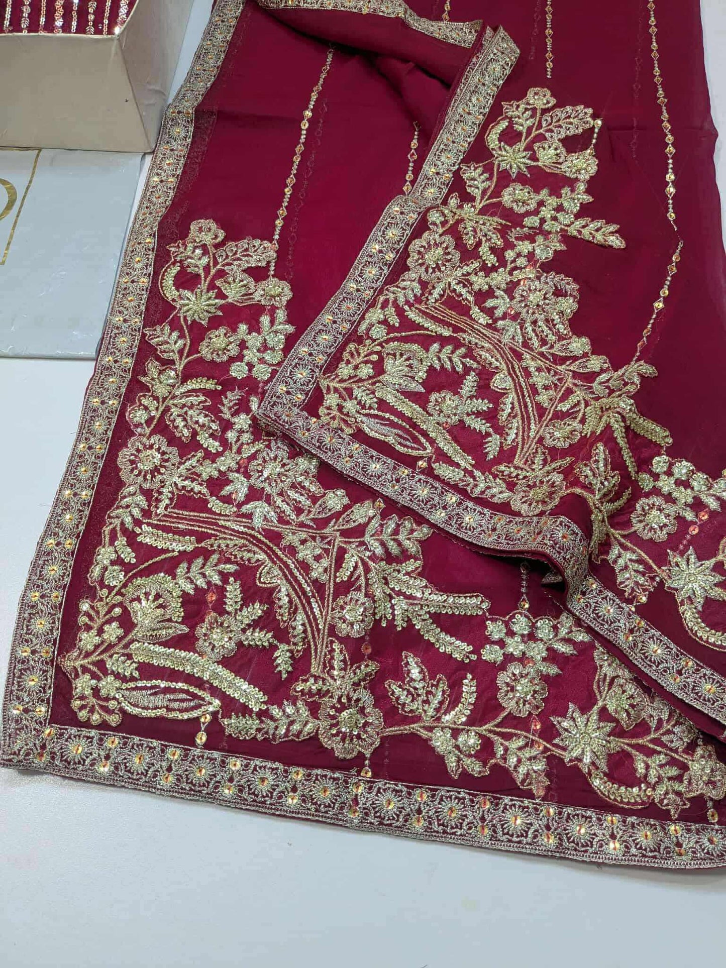 Kanwal Malik Light Plum Amara Chiffon