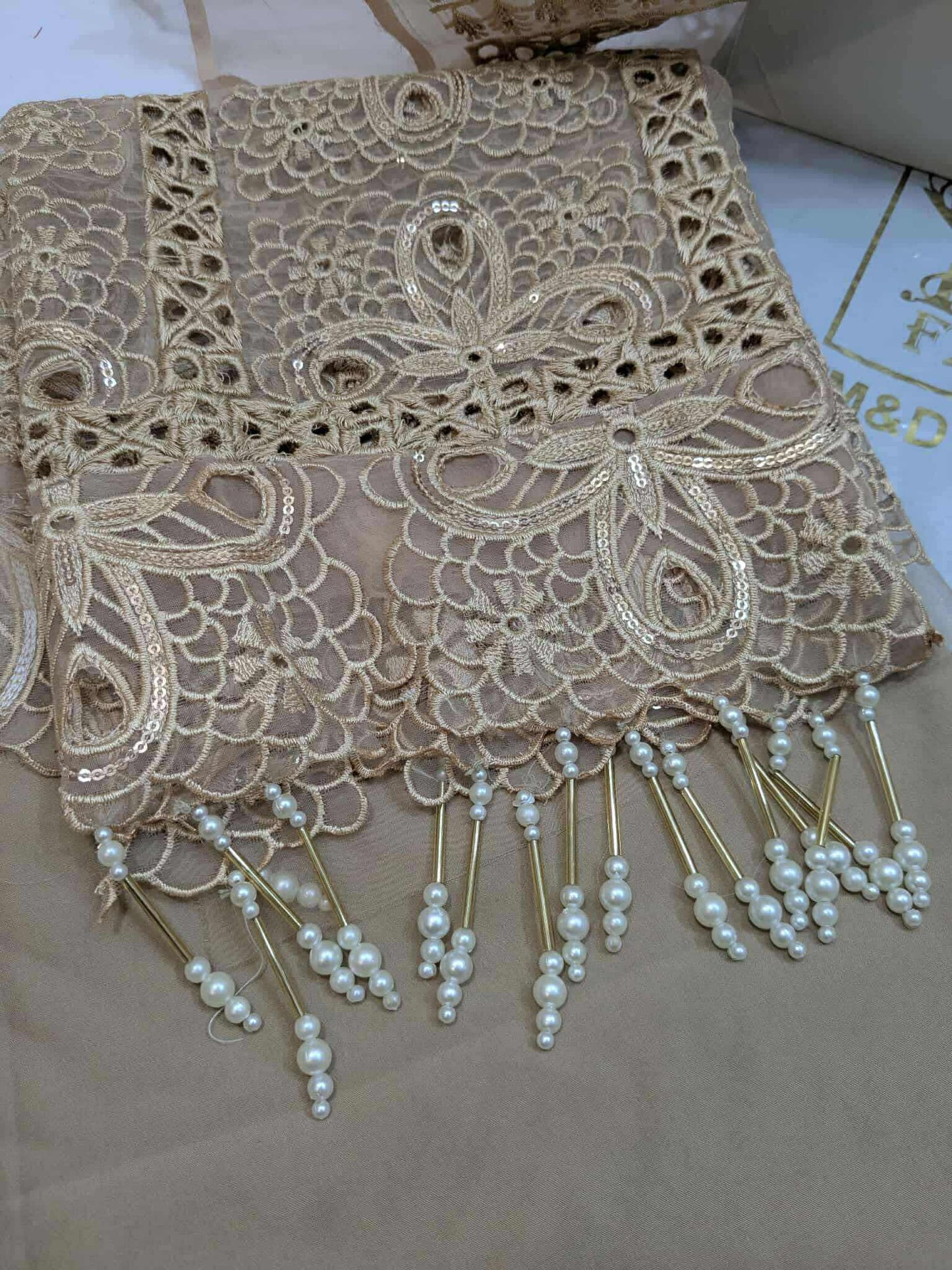 Maryum N Maria Laser Work Detailed Embroidered Dress